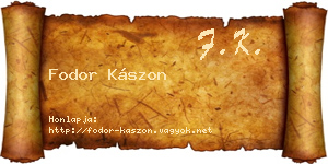 Fodor Kászon névjegykártya