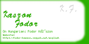 kaszon fodor business card